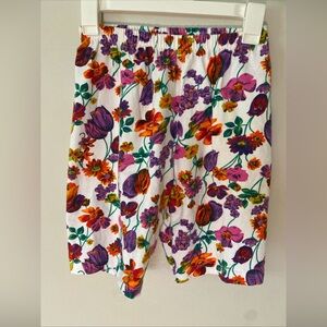 Vintage 80s/90s Women’s Stretchy Floral Poppy Bike Workout Athletic Shorts Large